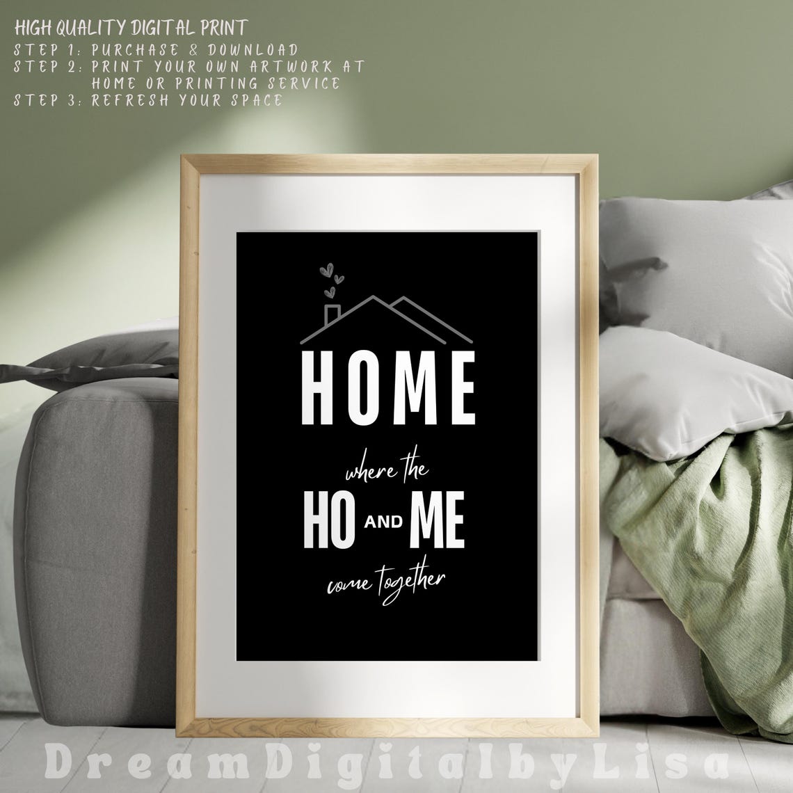 Home Where the Ho and Me Come Together Funny Family Quote Poster - Image 4