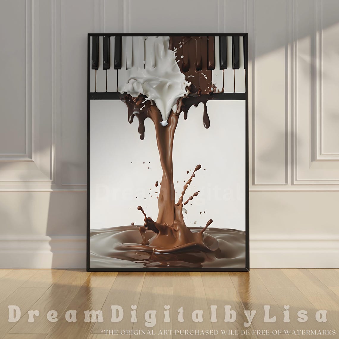 Chocolate Piano Keys Music Lover Poster Melting Chocolate Art Dessert Walls Gifts For Musicians Piano Musical Gifts Print