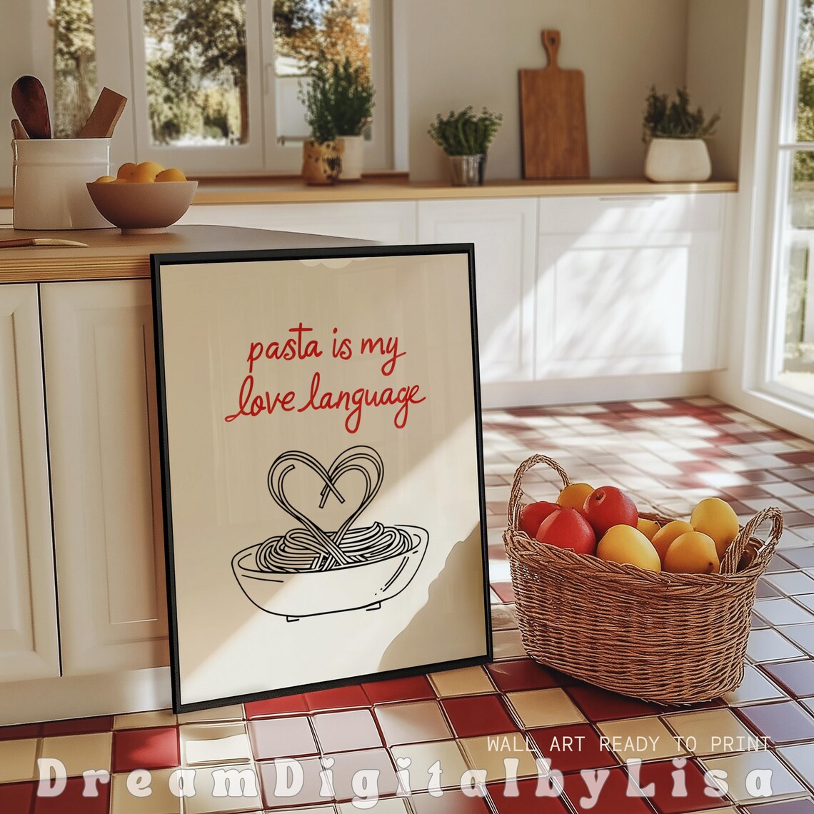 Pasta Is My Love Language, Minimalist Line Art - Image 2