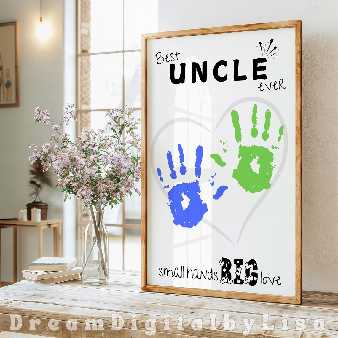 Best Uncle Ever Handprint Art, Birthday Gift