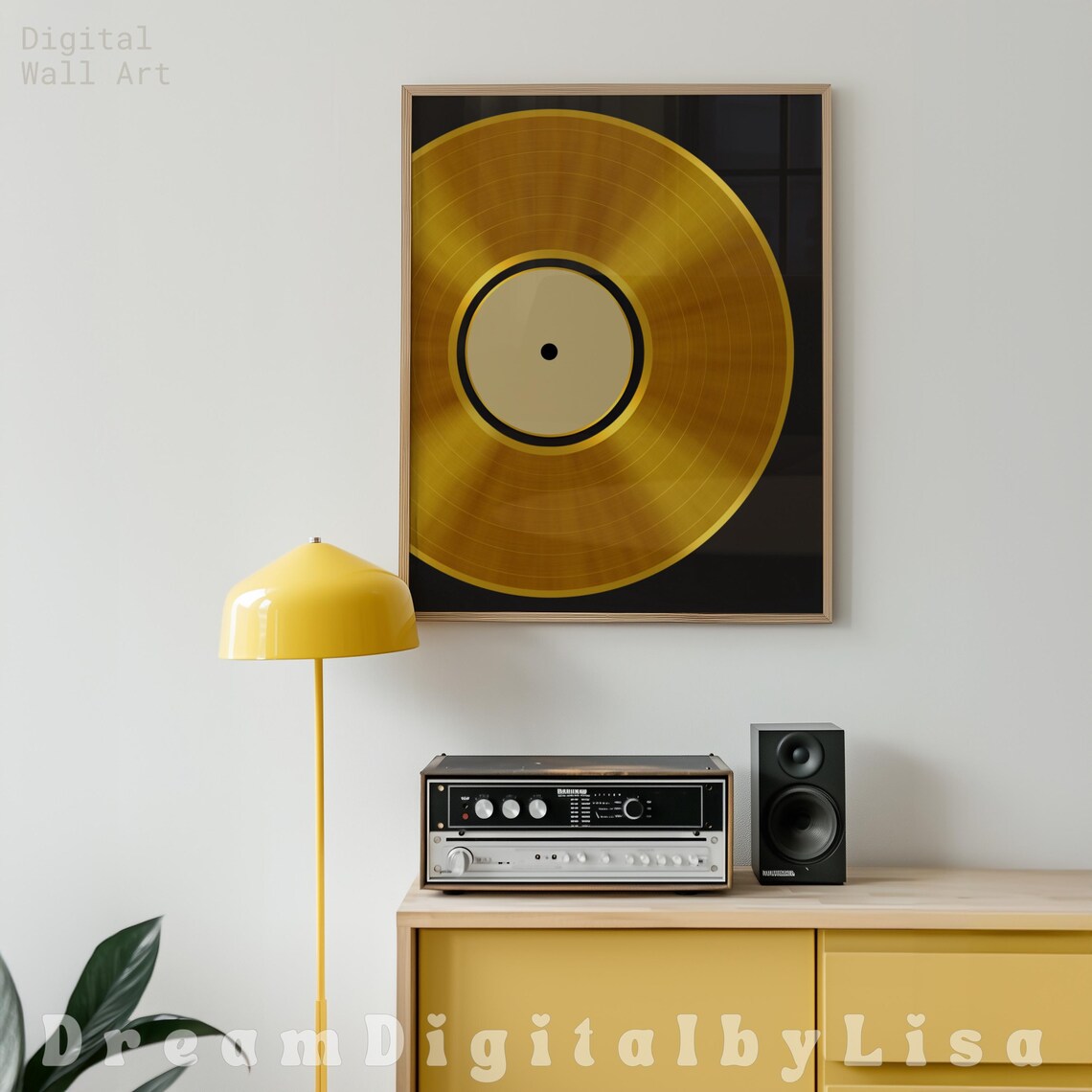 Gold Vinyl on Black Record, Music Lover Gift - Image 2