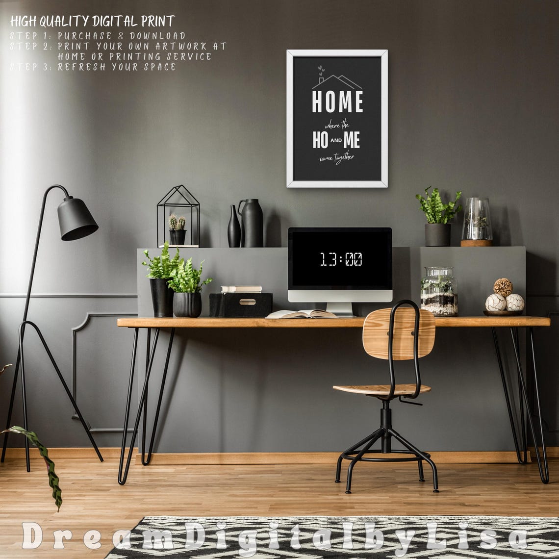 Home Where the Ho and Me Come Together Funny Family Quote Poster - Image 2