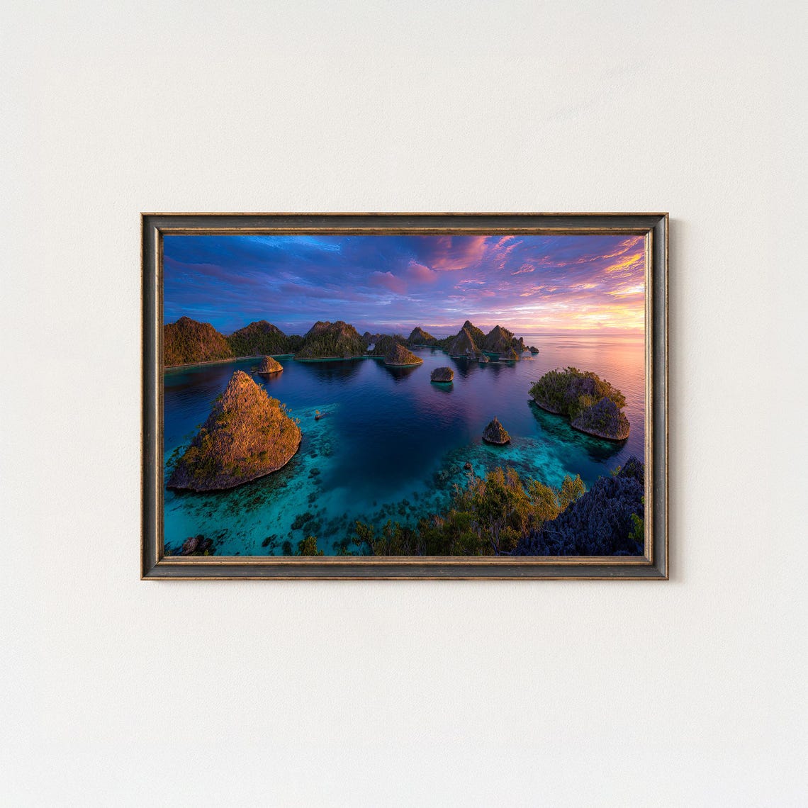 Tropical Island Archipelago Turquoise Water Sunset Seascape Poster