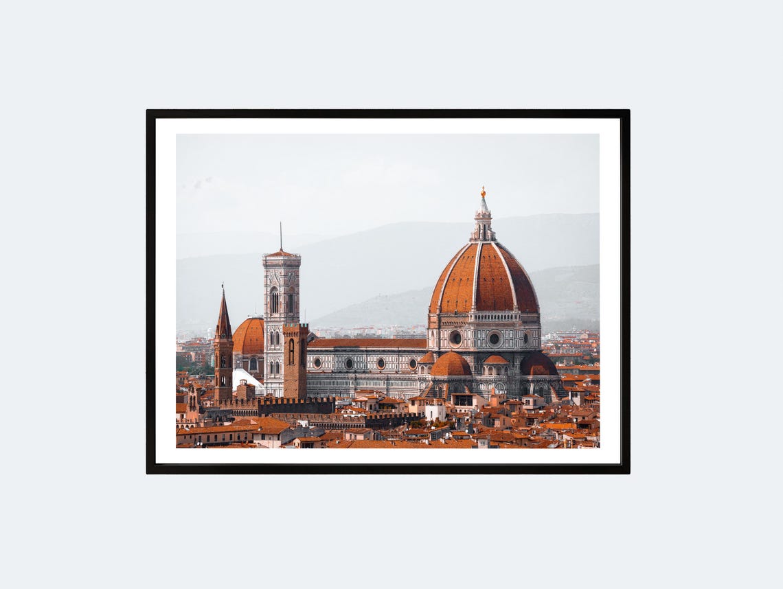 Florence Duomo Daytime Cathedral View Tuscany Italy Travel Poster