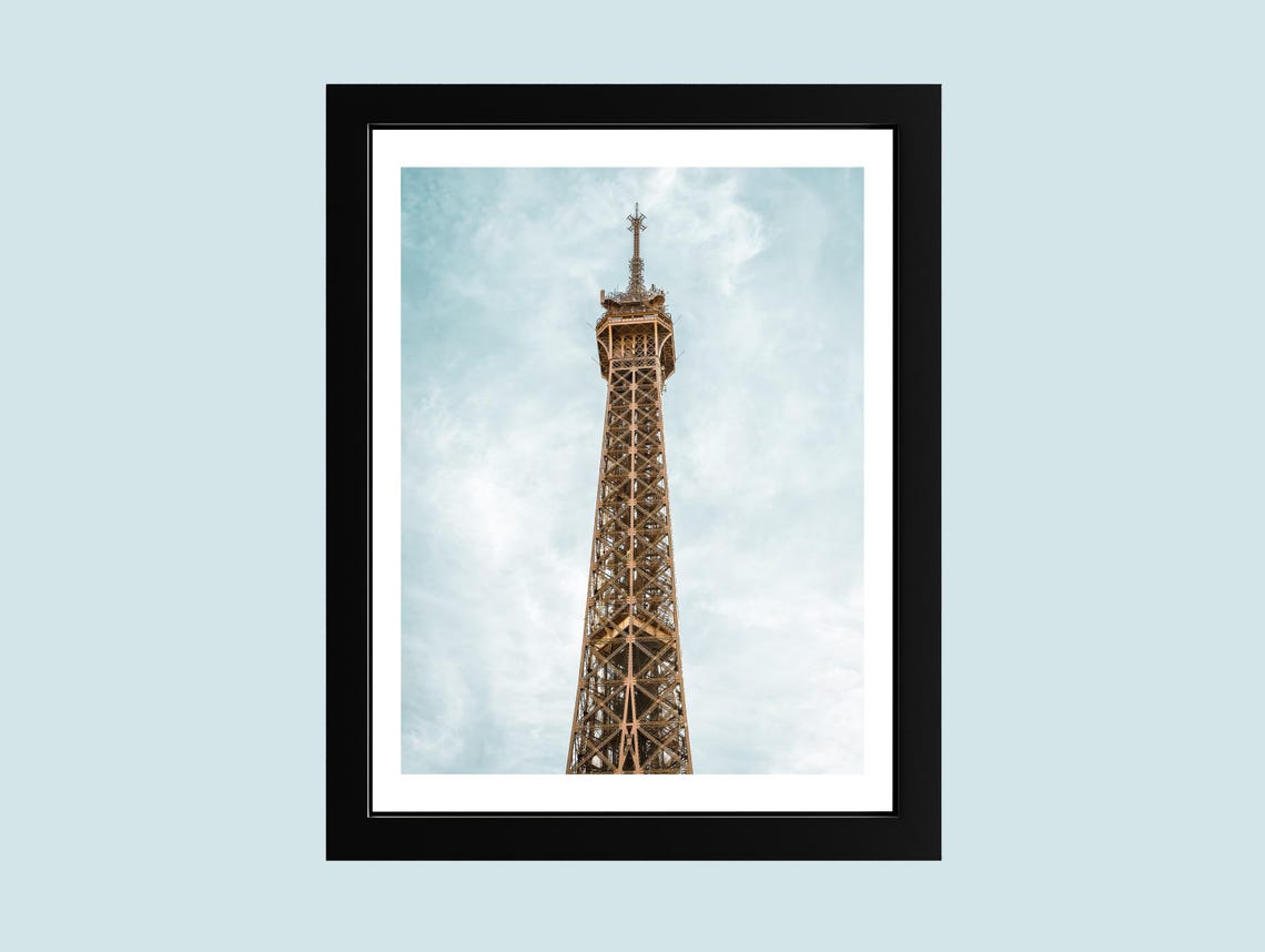 Eiffel Tower Paris From Below Minimalist Sky Photography Poster