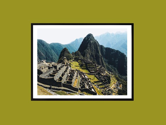 Machu Picchu Peru Inca Ruins Andes Mountain Aerial Photography Print