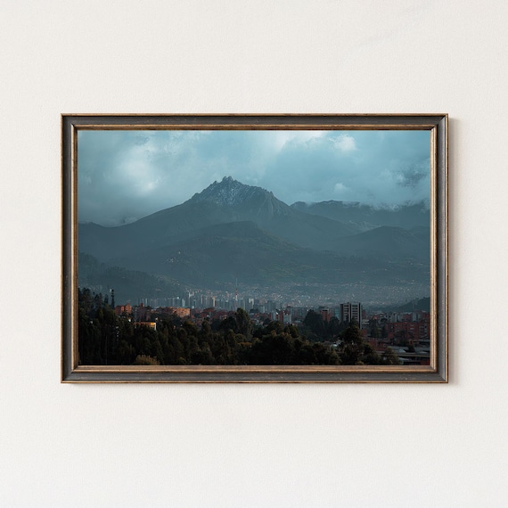 Bogot Mountain Skyline Print Dramatic Wall Art