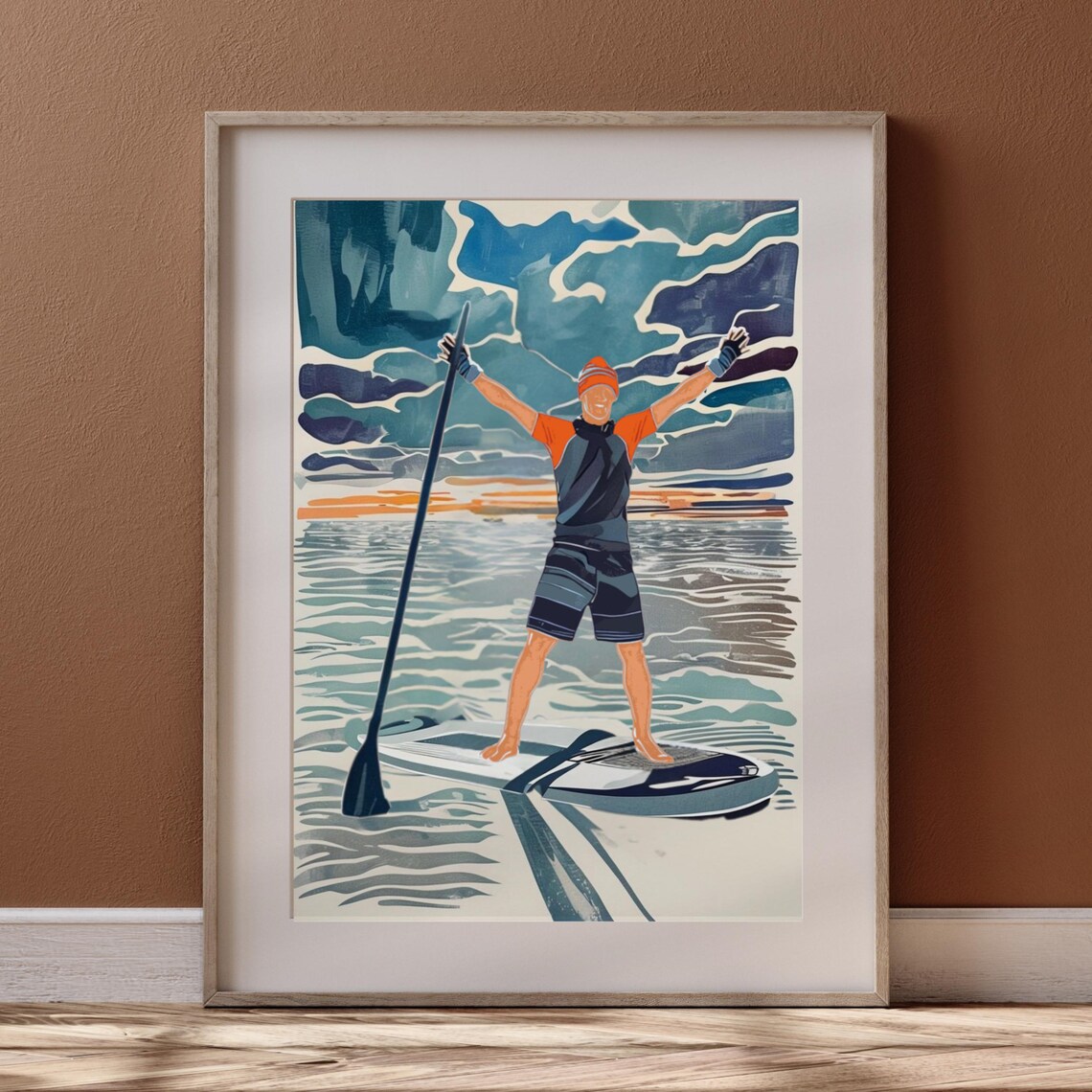 Paddleboard Art Print, Extreme Sports Gift - Image 3