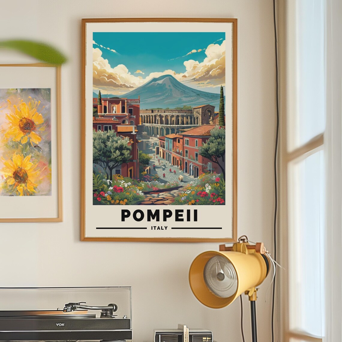 Pompeii Mediterranean Italy Travel Poster