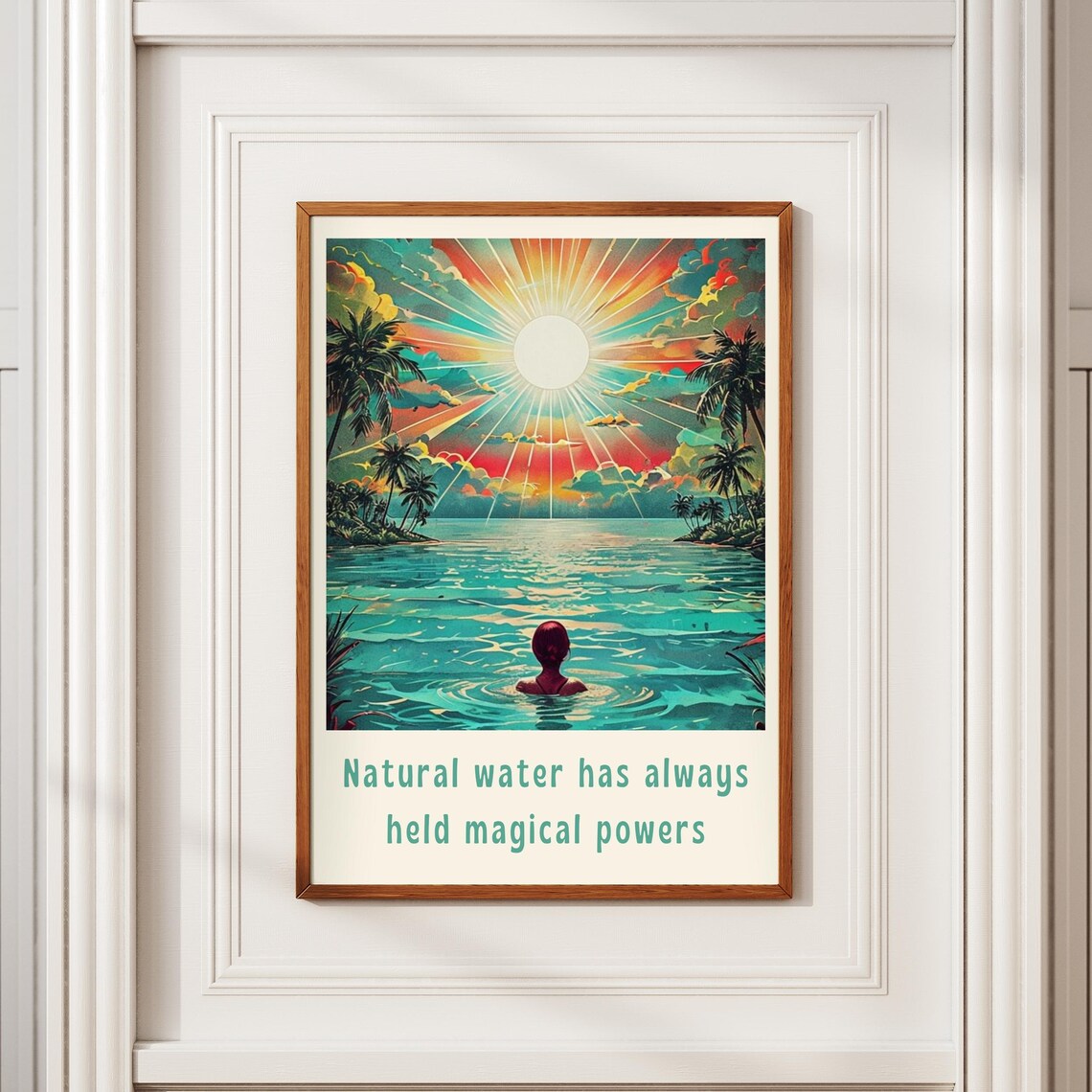Wild Swimming Natural Water Magical Powers Sunset Ocean Poster - Image 2