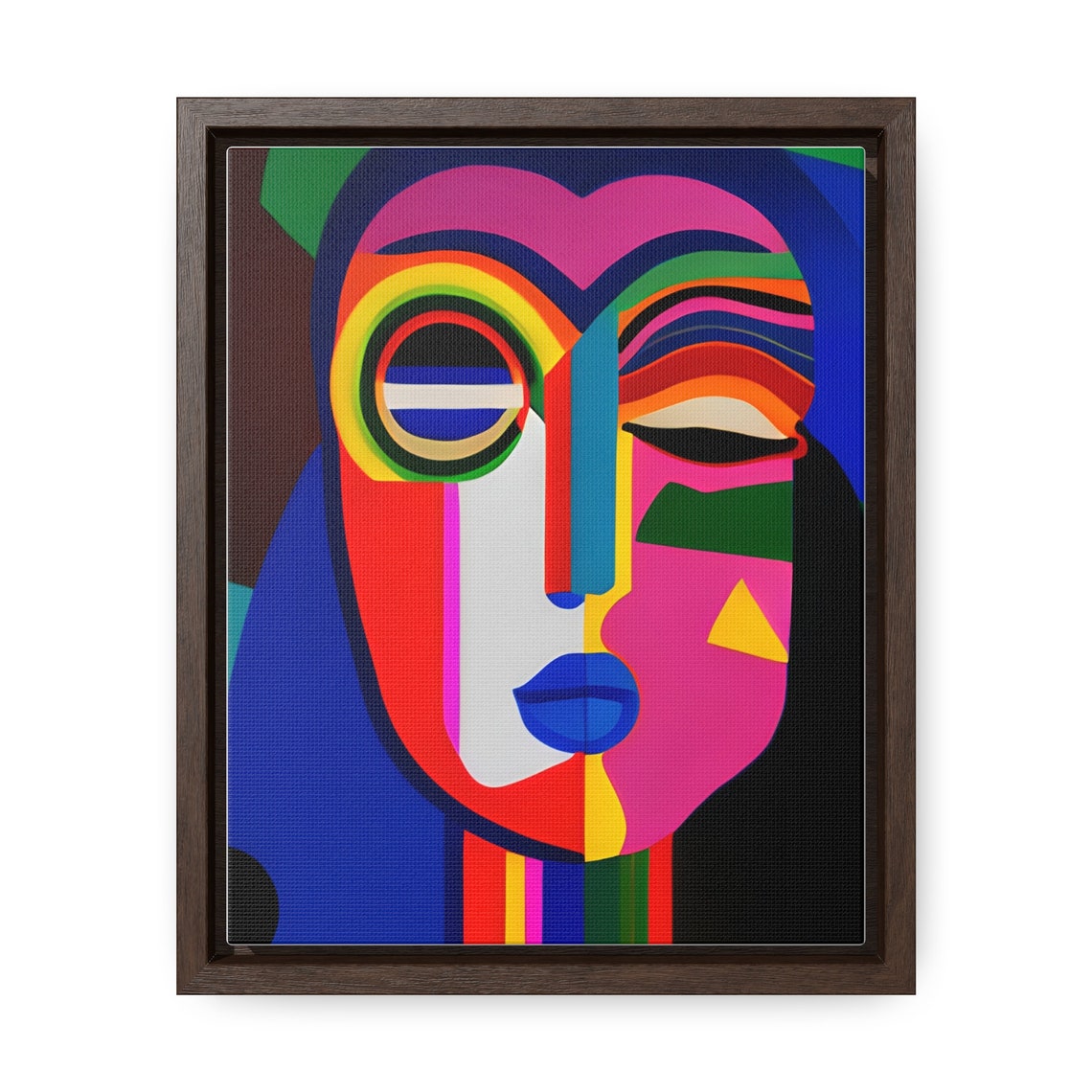 Allure Tribal Geometric Mask Face Rainbow Eye Abstract Print - Image 3