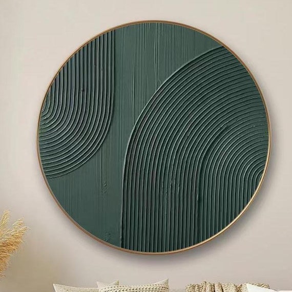 Abstract Circle Wall Art Green Tone Arch Acrylic Painting Hand Painted Brushstrokes Art On Personalized Oil Painting Home Decor