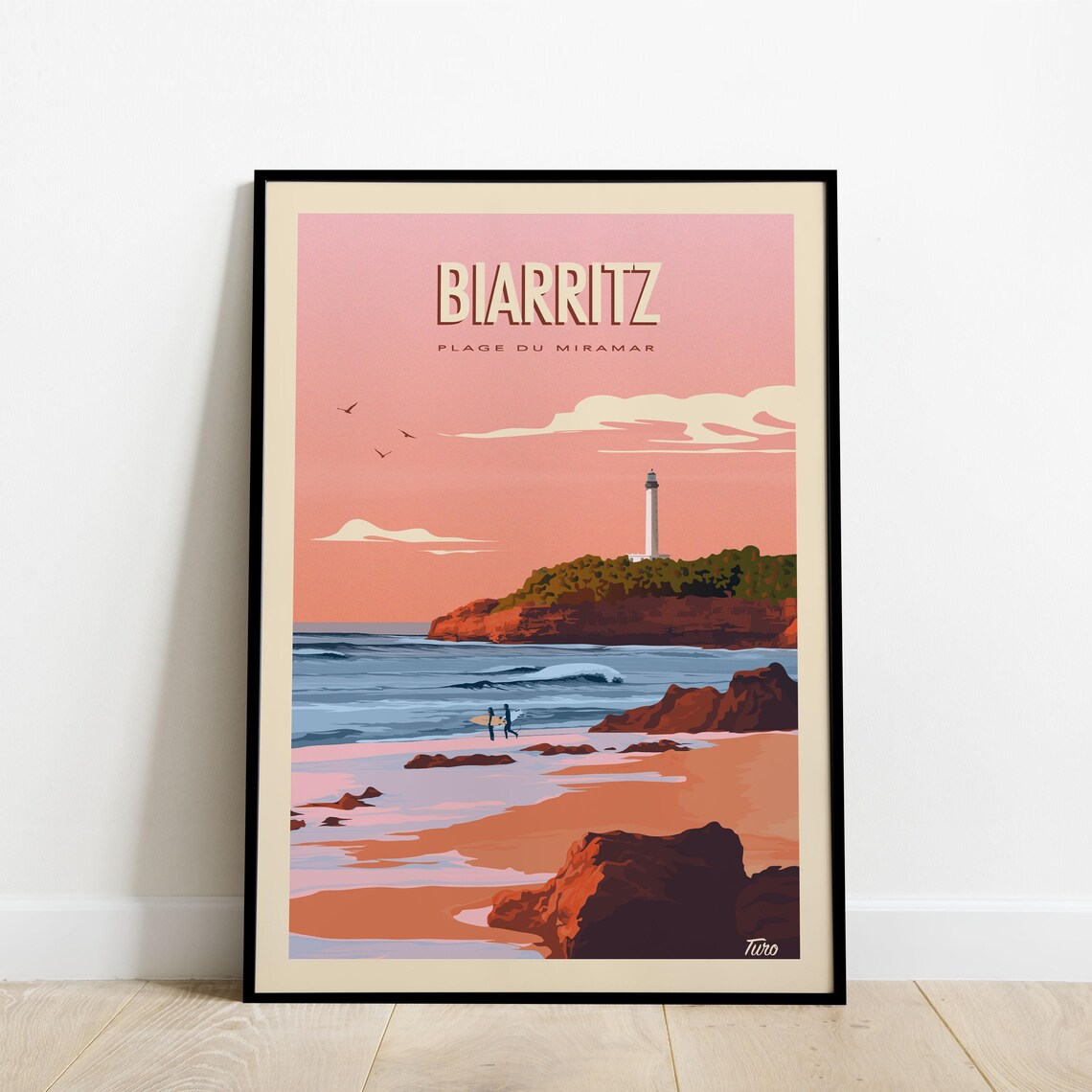 Biarritz Vintage Travel Poster, Basque Coast Art Print