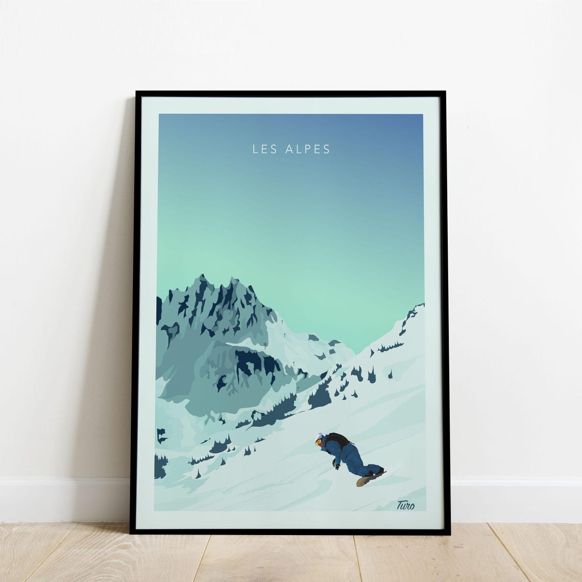 The Alps Travel Poster Ski Chairlift Travel Poster Vintage Poster Mountains Winter Sports