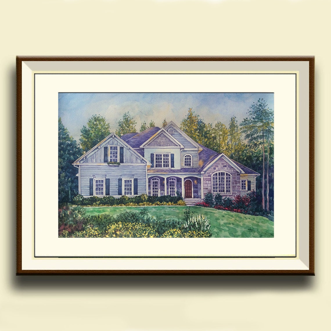 Watercolor Home Painting Custom House Portrait Dawing Of Home Watercolor House Portrait House Painting From Photo Housewarming Gift