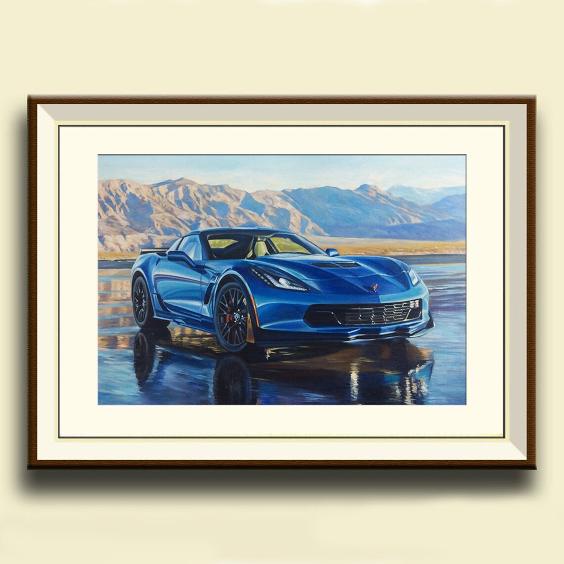 Custom Oil On Car Portraits, Personalized Art Print