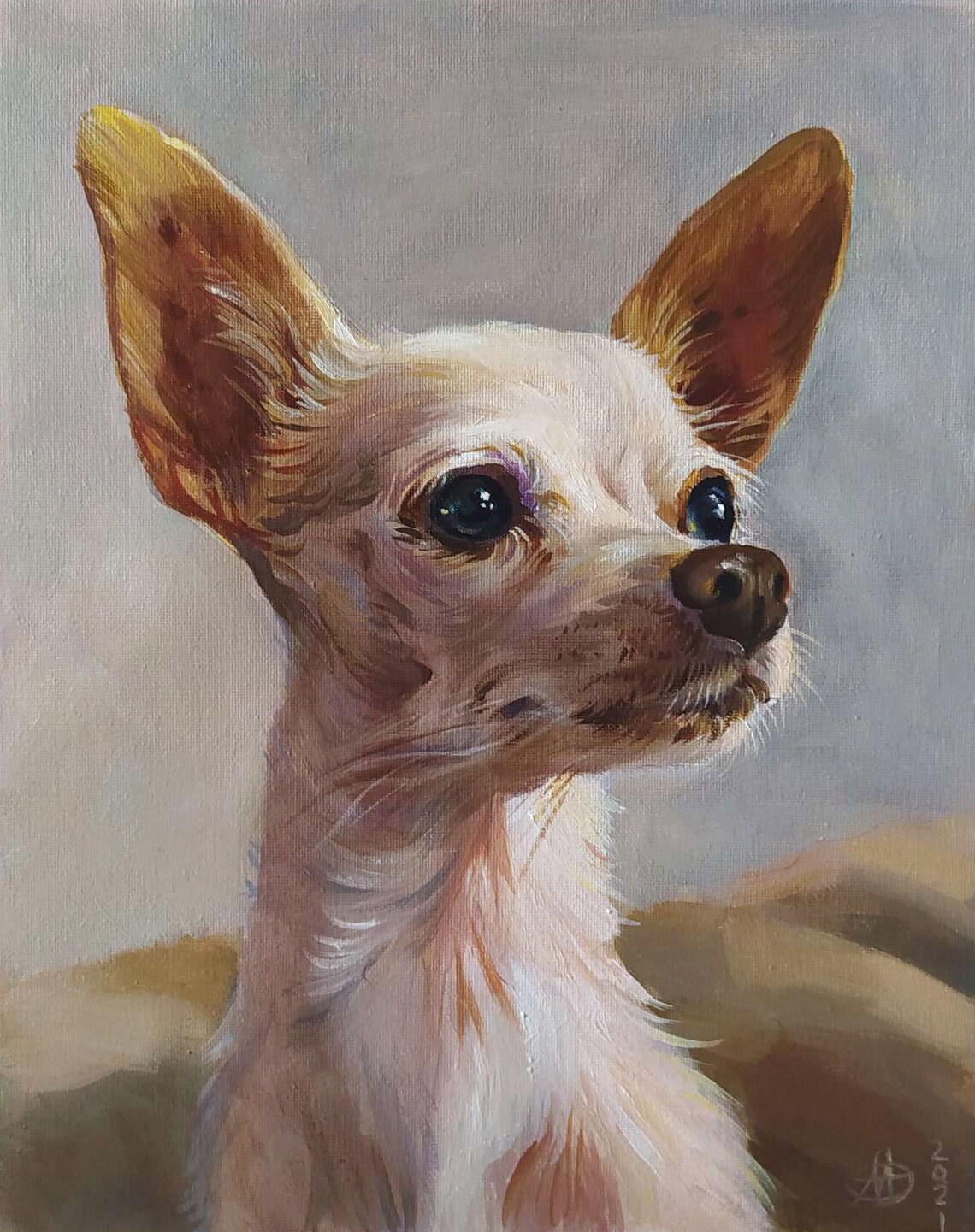 Custom Dog Pet Portrait, Oil Painting Art Print - Image 3