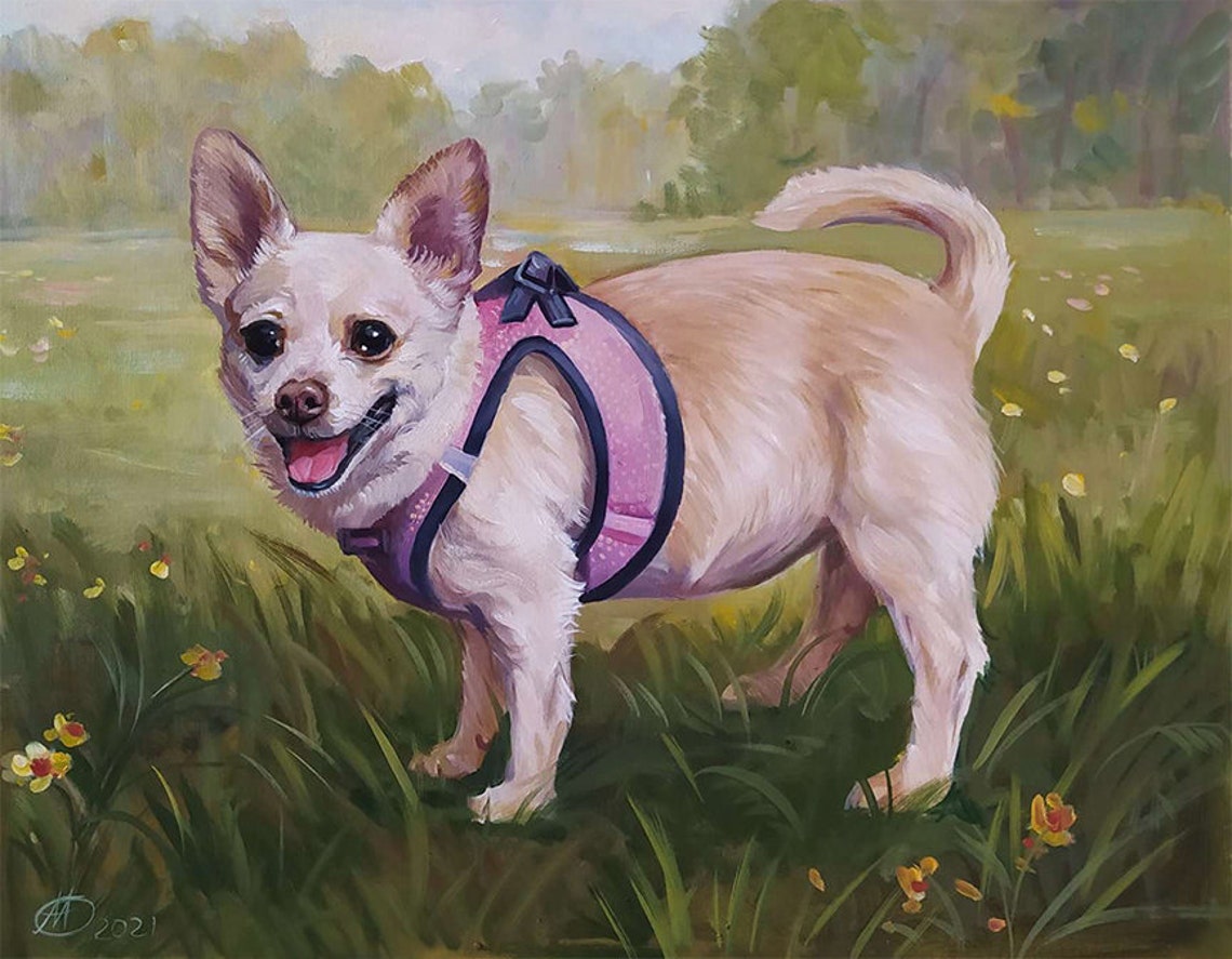 Portrait Of A Dog Portrait Of A Pet Personal Portrait Of A Dog Portrait Oil On Portrait Of A Handmade Pet Portrait As A Gift - Image 3