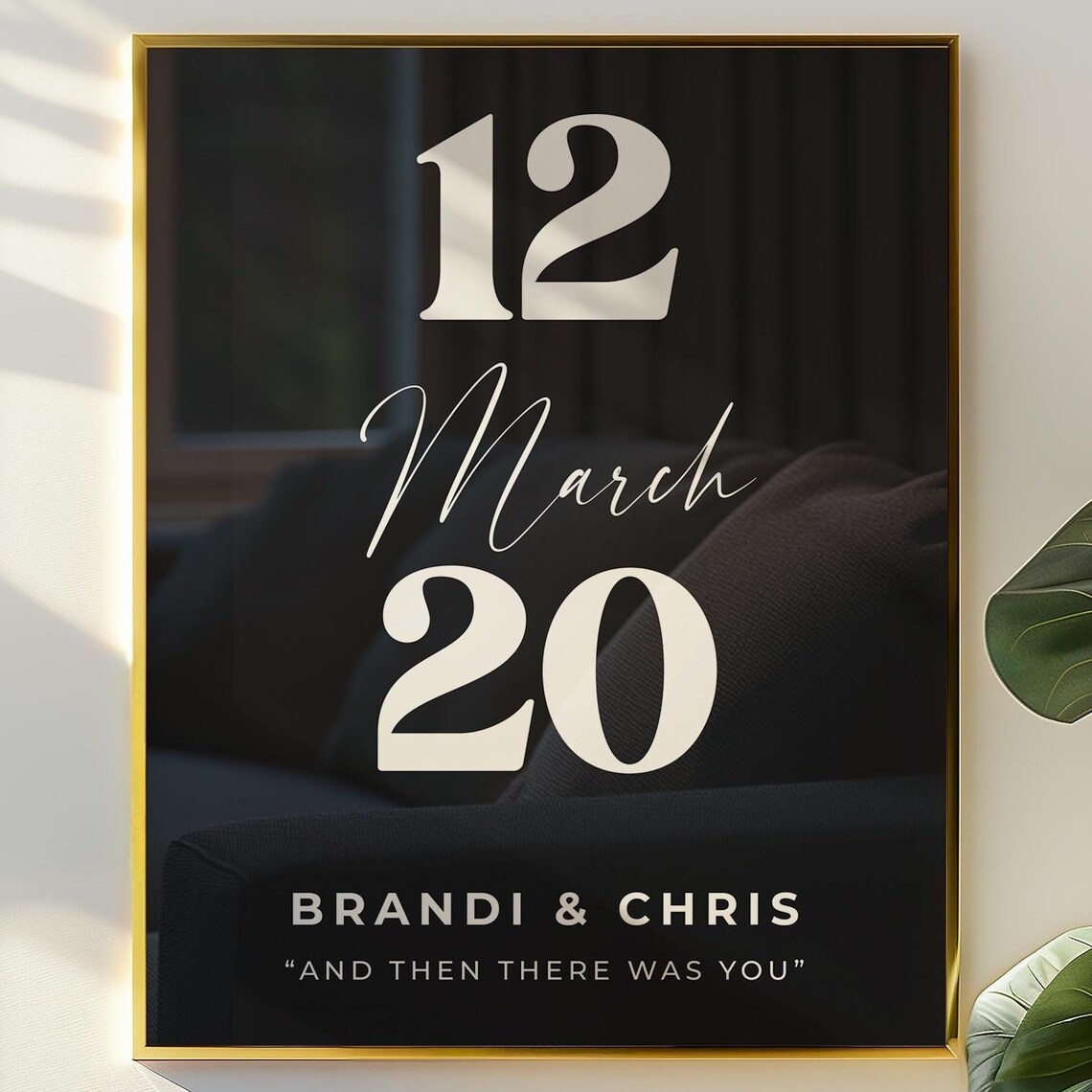 Custom Special Date Anniversary Print with Couple Names and Quote