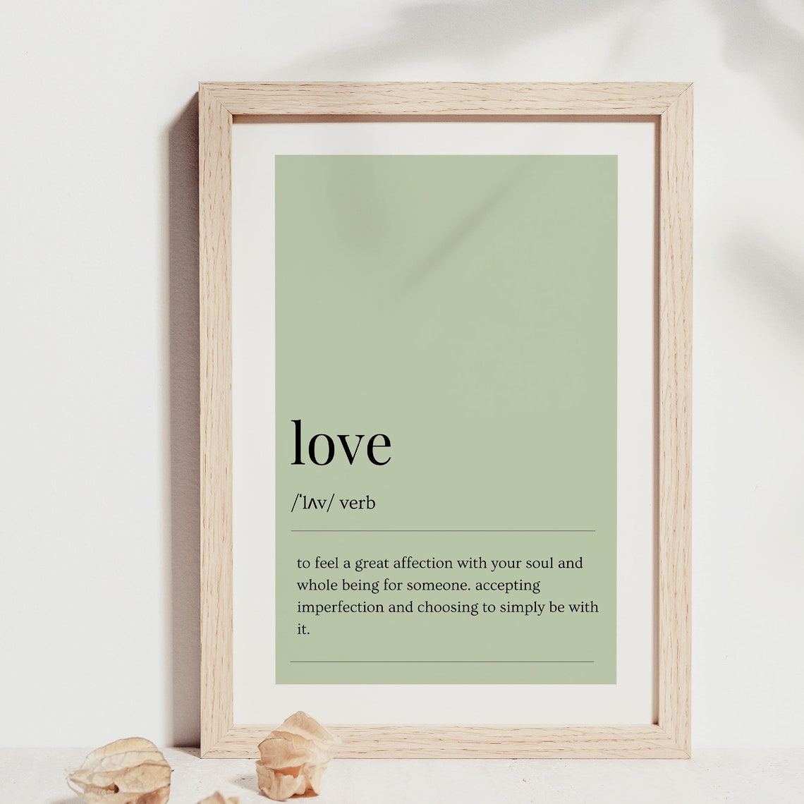 Love Dictionary Definition Sage Green Typography Poster Gift - Image 7