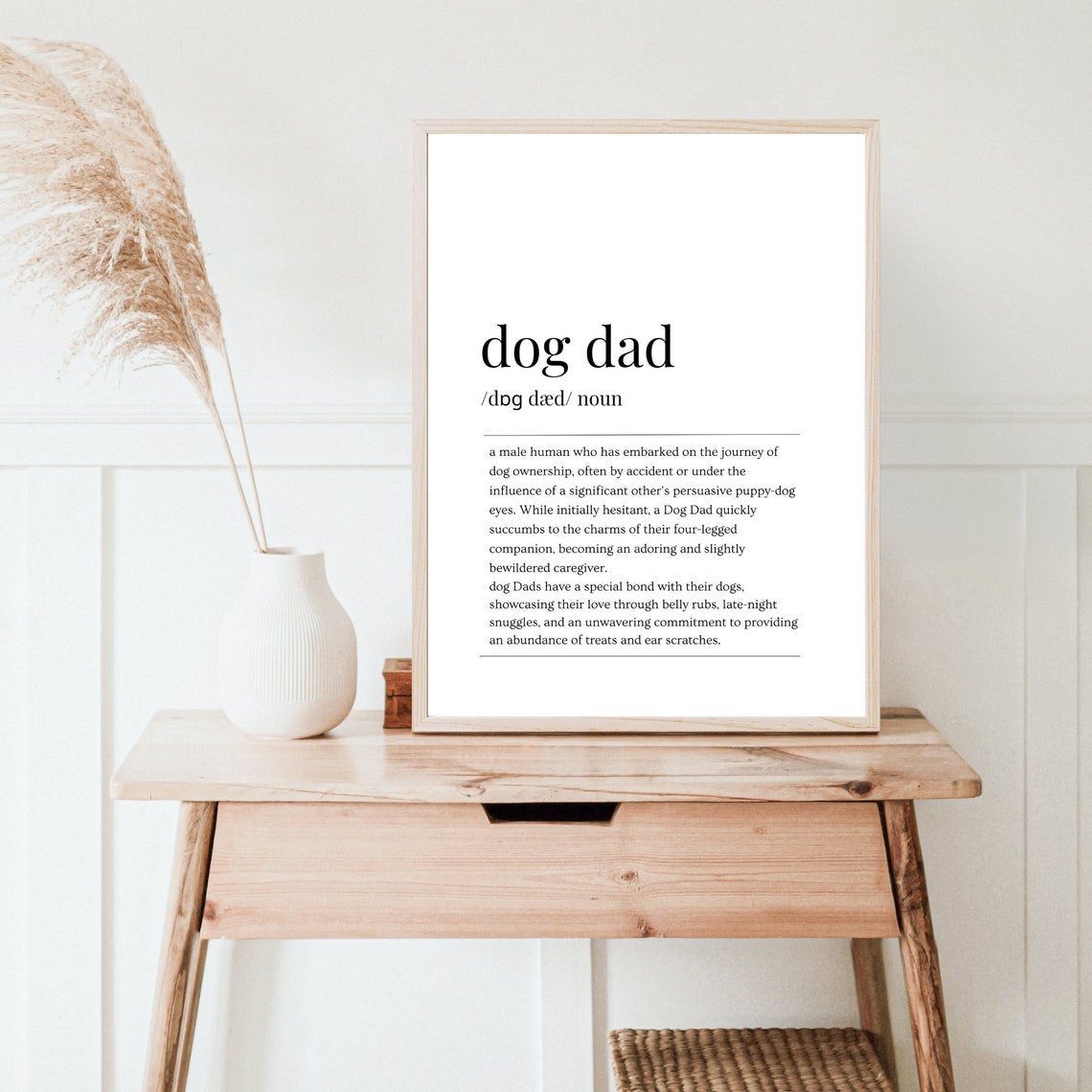 Dog Dad Definition Funny Fathers Gift For Dog Dads Art Poster - Image 3