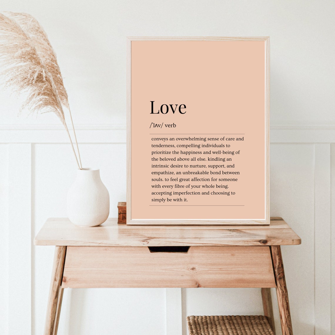 Love Dictionary Definition Peach Background Typography Wall Art - Image 2