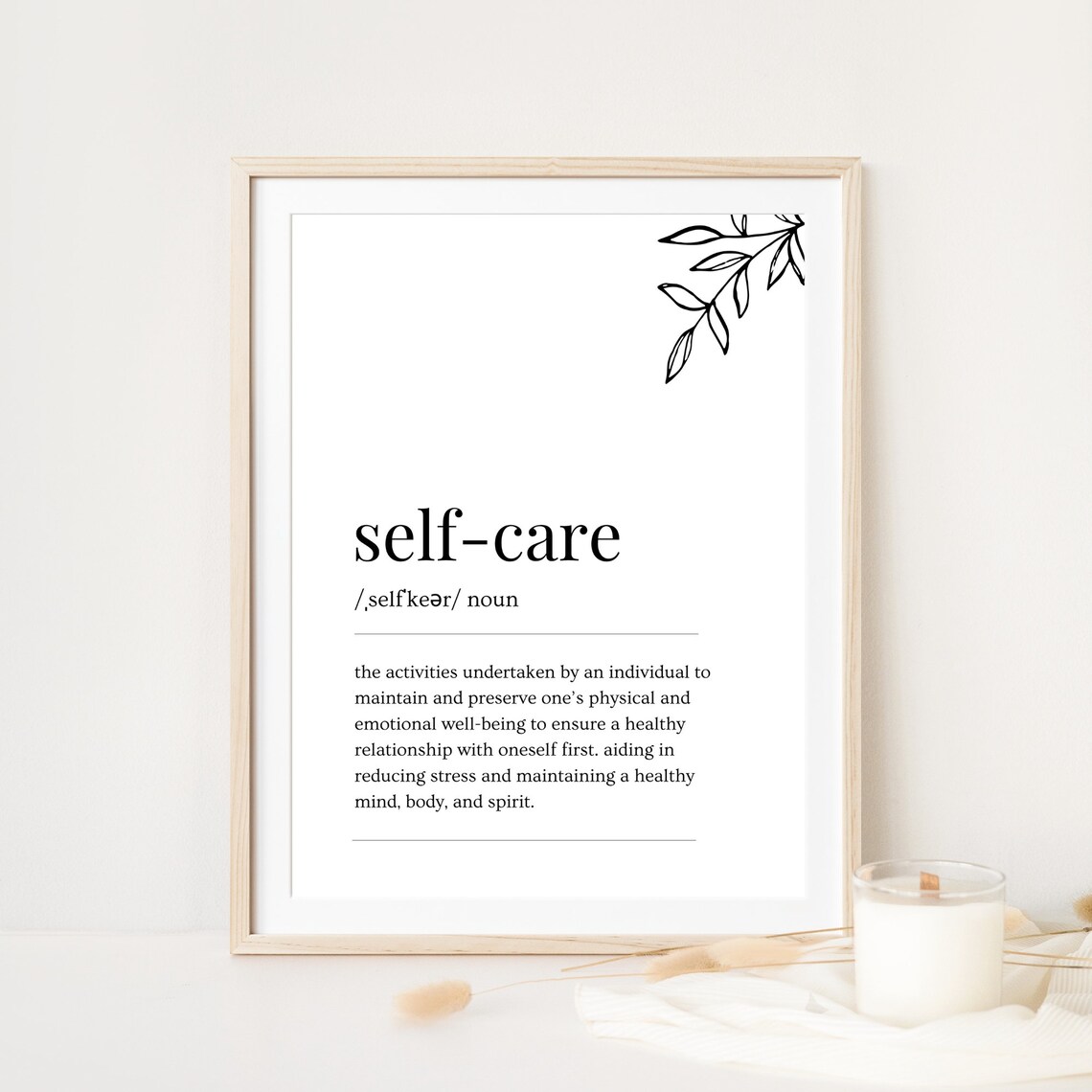 Self Care Definition Word Art Minimalist Typography Wall Poster - Image 7