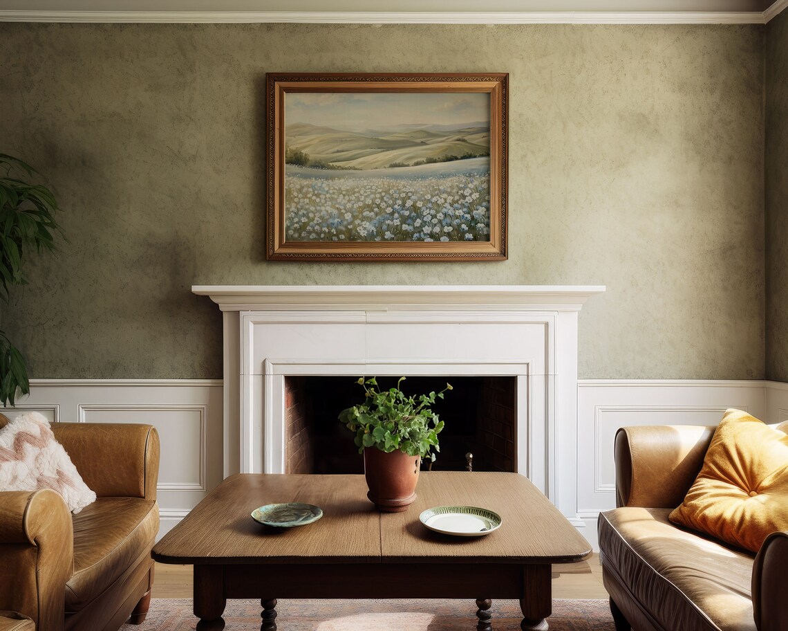 Blue White Wildflower Meadow, Vintage Botanical Art Print - Image 5
