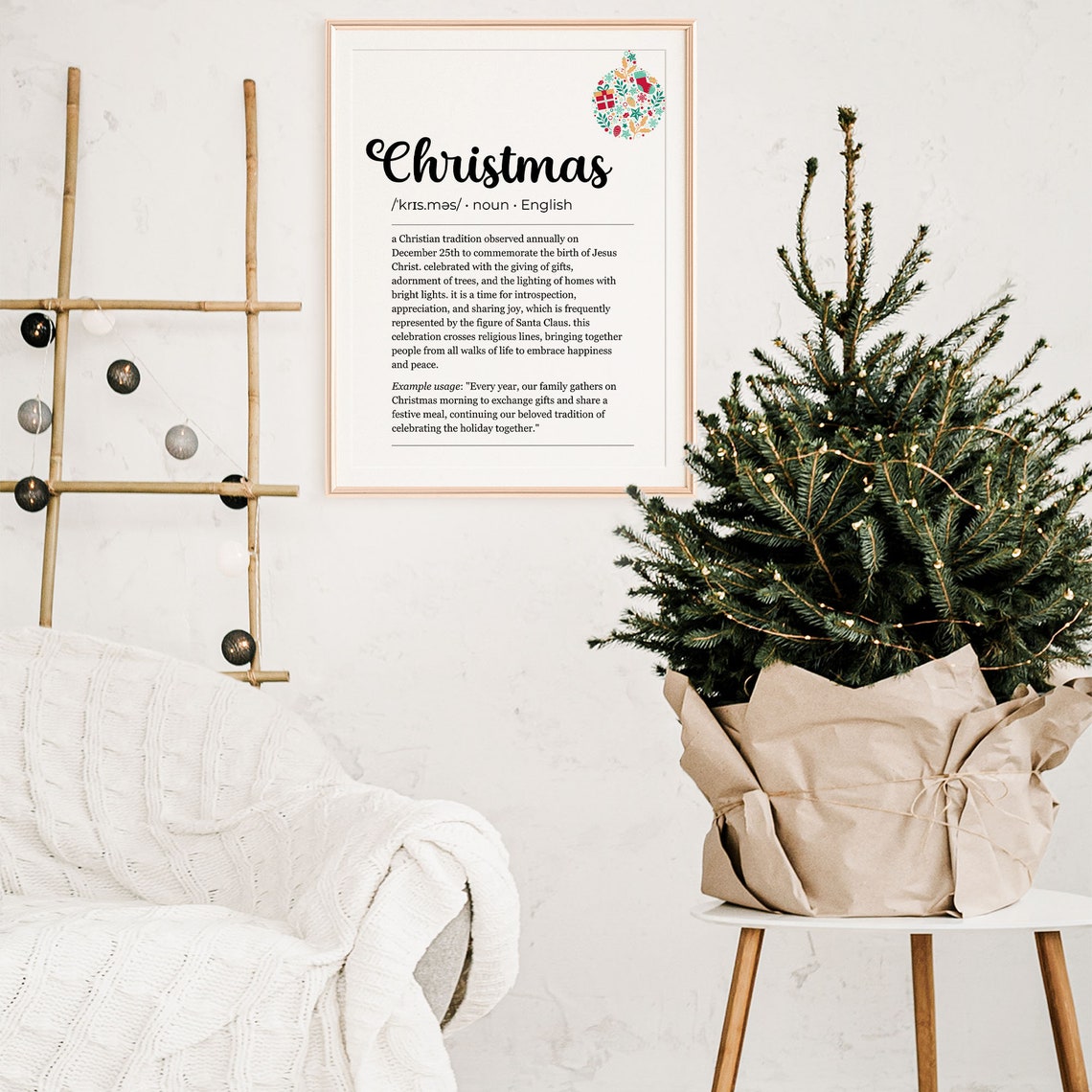 Christmas Definition Word Art Typography Holiday Gift Poster - Image 5