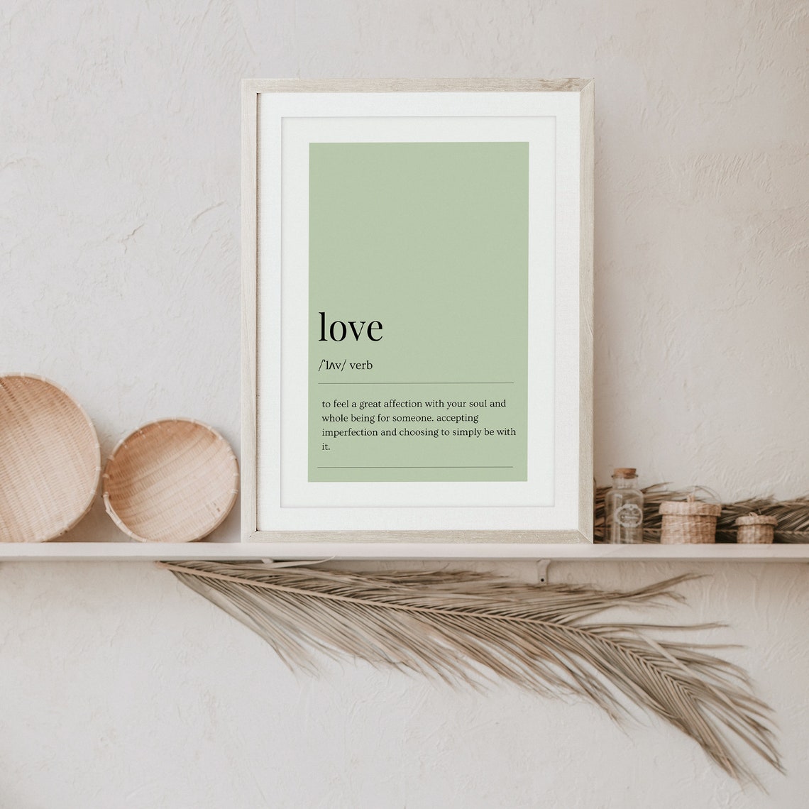 Love Dictionary Definition Sage Green Typography Poster Gift - Image 3