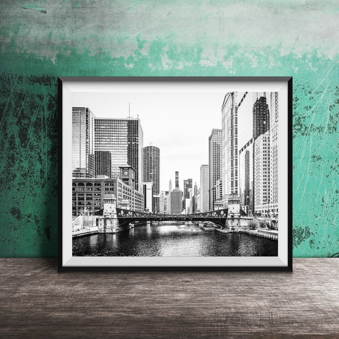 Chicago River Skyline Photography Travel Art Print - Image 2
