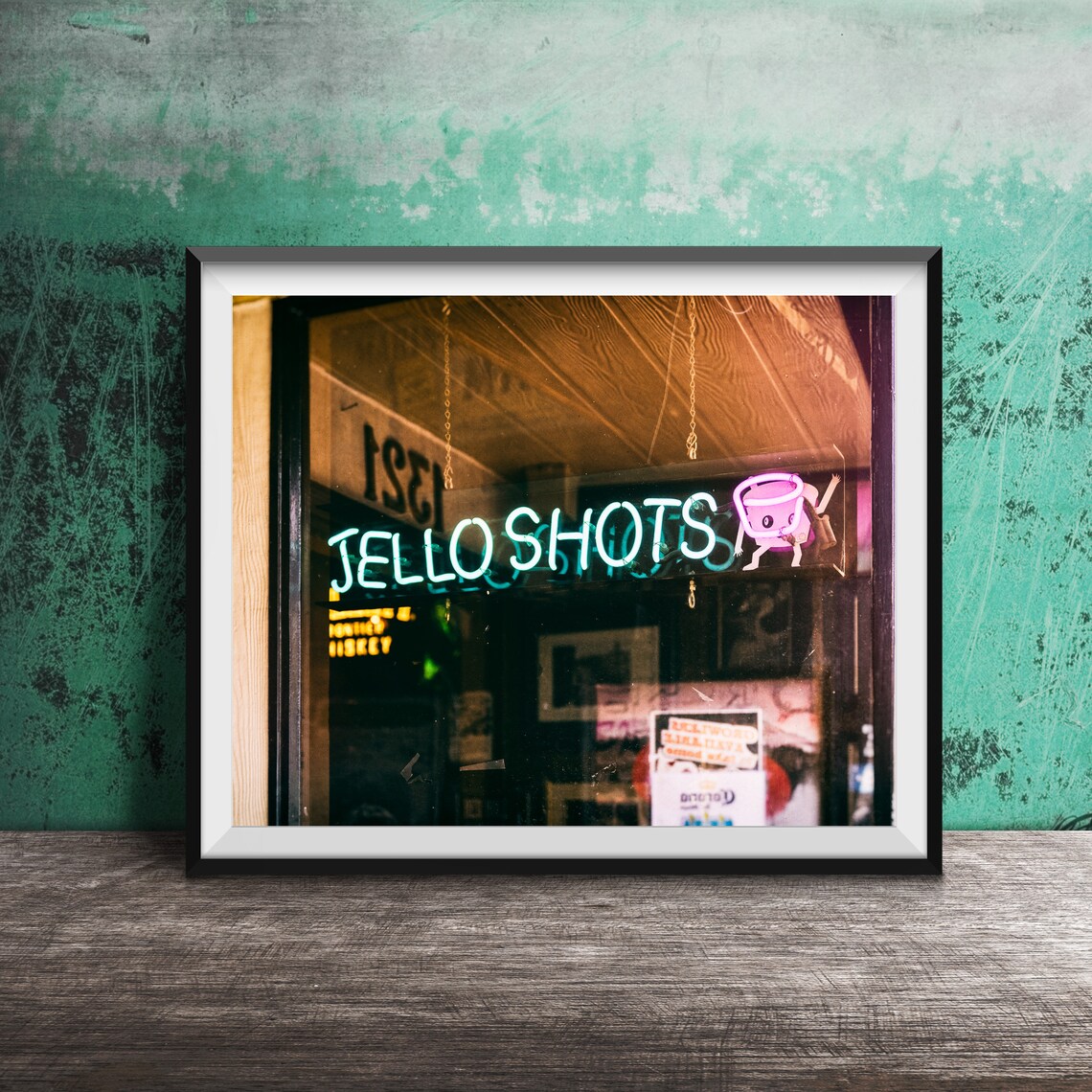Jello Shots Kitchen Bar Sign Retro Neon Art Print