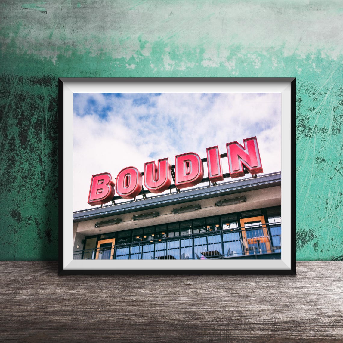 Boudin Bakery San Francisco Red Rooftop Sign Photography Poster