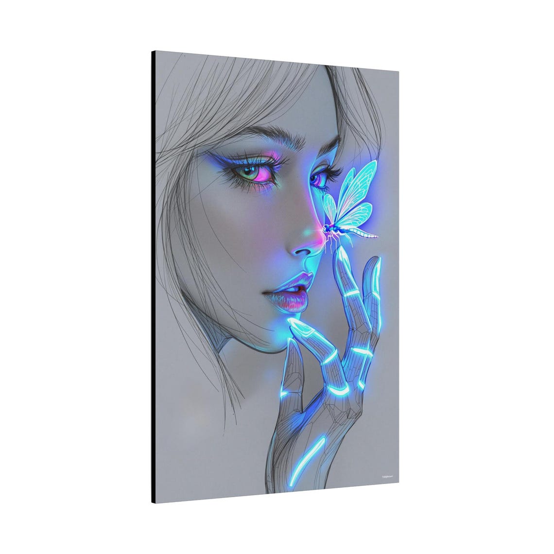 Neon Butterfly Girl - Pop Art Print - Image 2