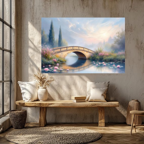 Peaceful Bridge Wall Art Matte Nature Decor For Home Ideal For Housewarming Birthdays Or Holidays Scenic Art Print Home