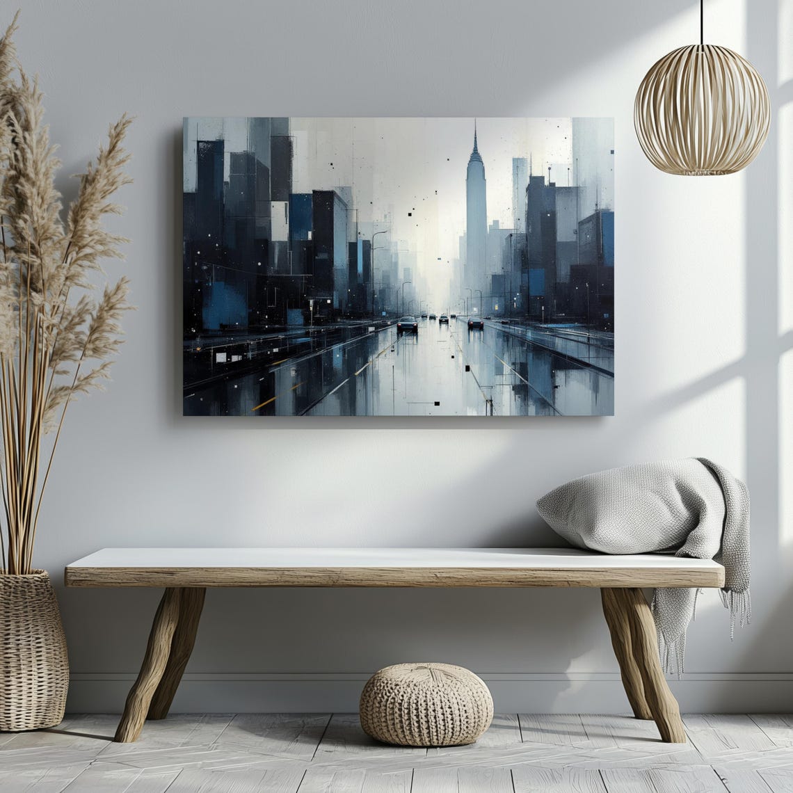 Empire State Building Dawn Mist Minimalist City Travel Poster - Image 3