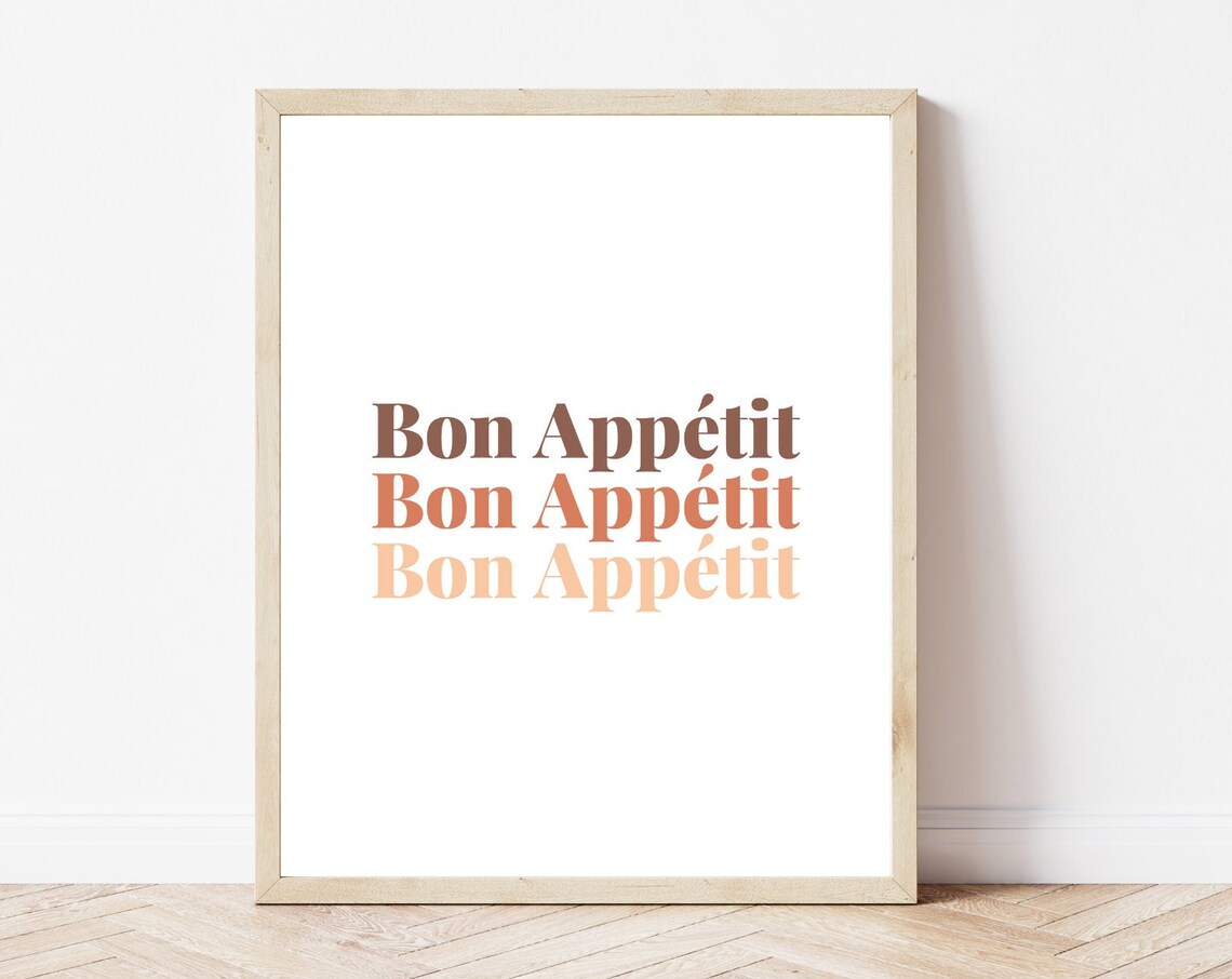 Bon Appetit Art Print, Kitchen Wall Decor