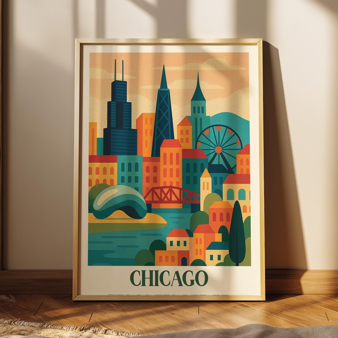 Chicago Modern Travel City Poster