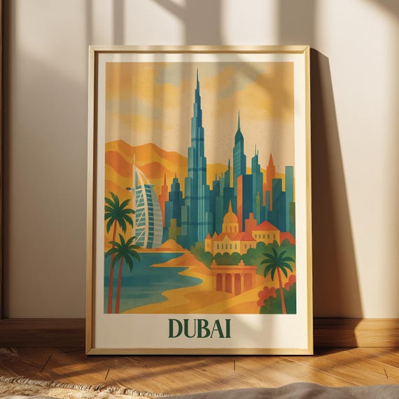 Dubai Modern Travel City Poster