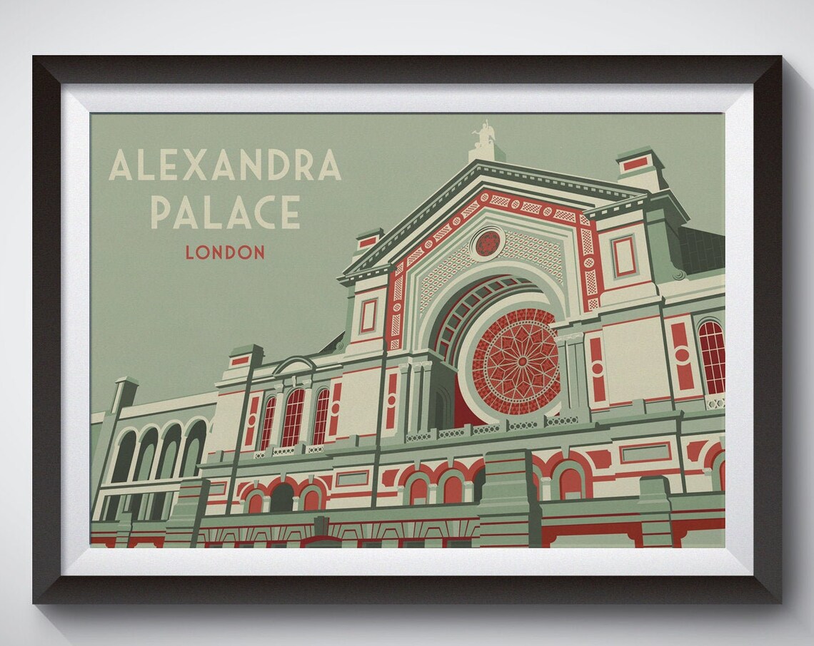 Alexandra Palace London Poster, Art Deco Travel Poster