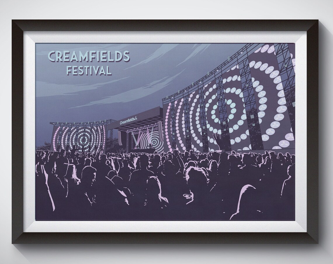 Creamfields Festival Music Print, EDM Dance Poster