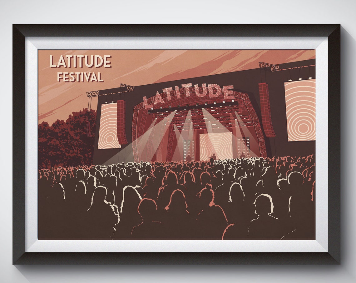 Latitude Festival Poster Music Festival Print Southwold Suffolk Gig Poster Wall Art Print Gift Glastonbury Line Up Arts Festival