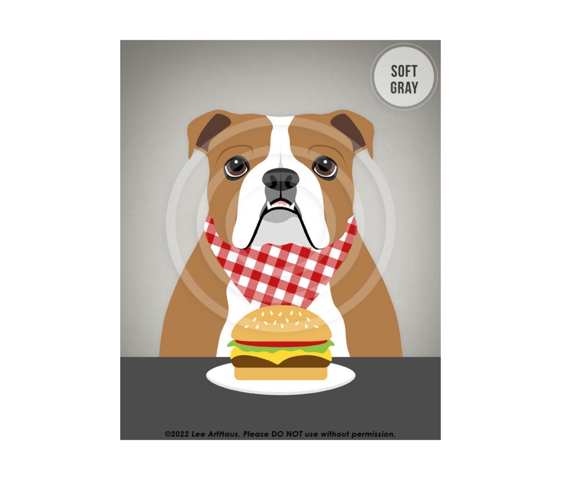517dp Beer Art Prints English Bulldog Drinking Beer And Eating Hamburger Wall Art Bar Decor Burger And Beer English Bulldog Gifts - Image 3