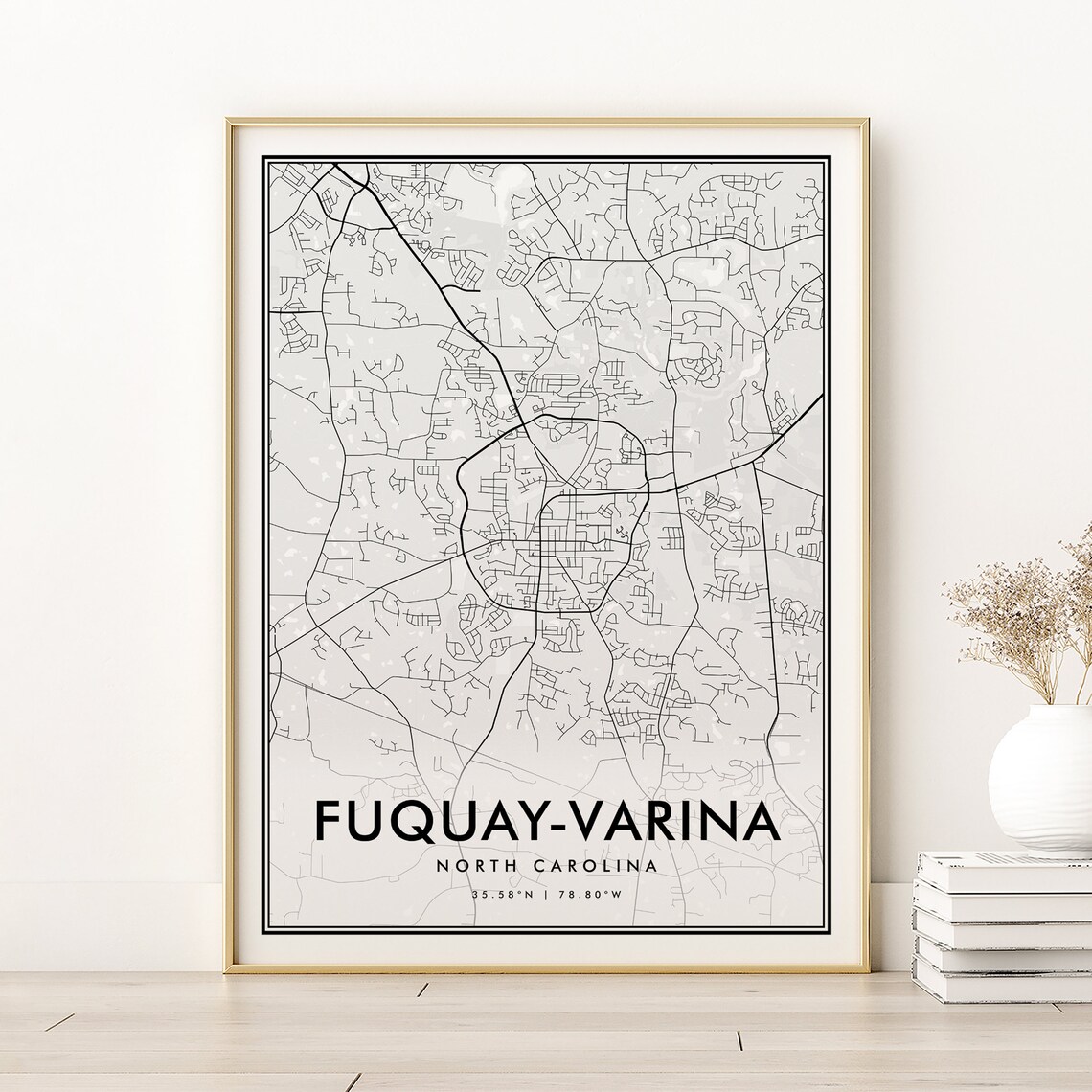 Fuquay Varina Retro Personalized Map Poster