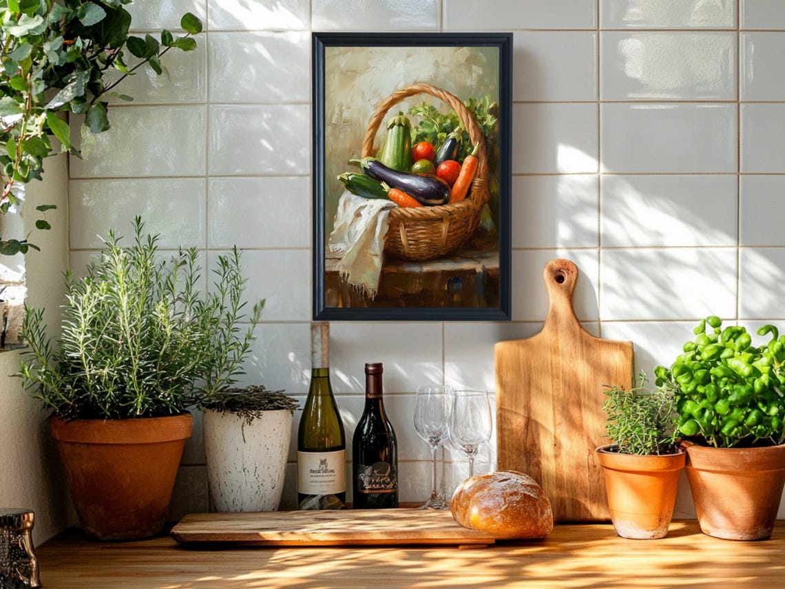 Rustic Basket Overflowing with Fresh Garden Vegetables Poster - Image 5