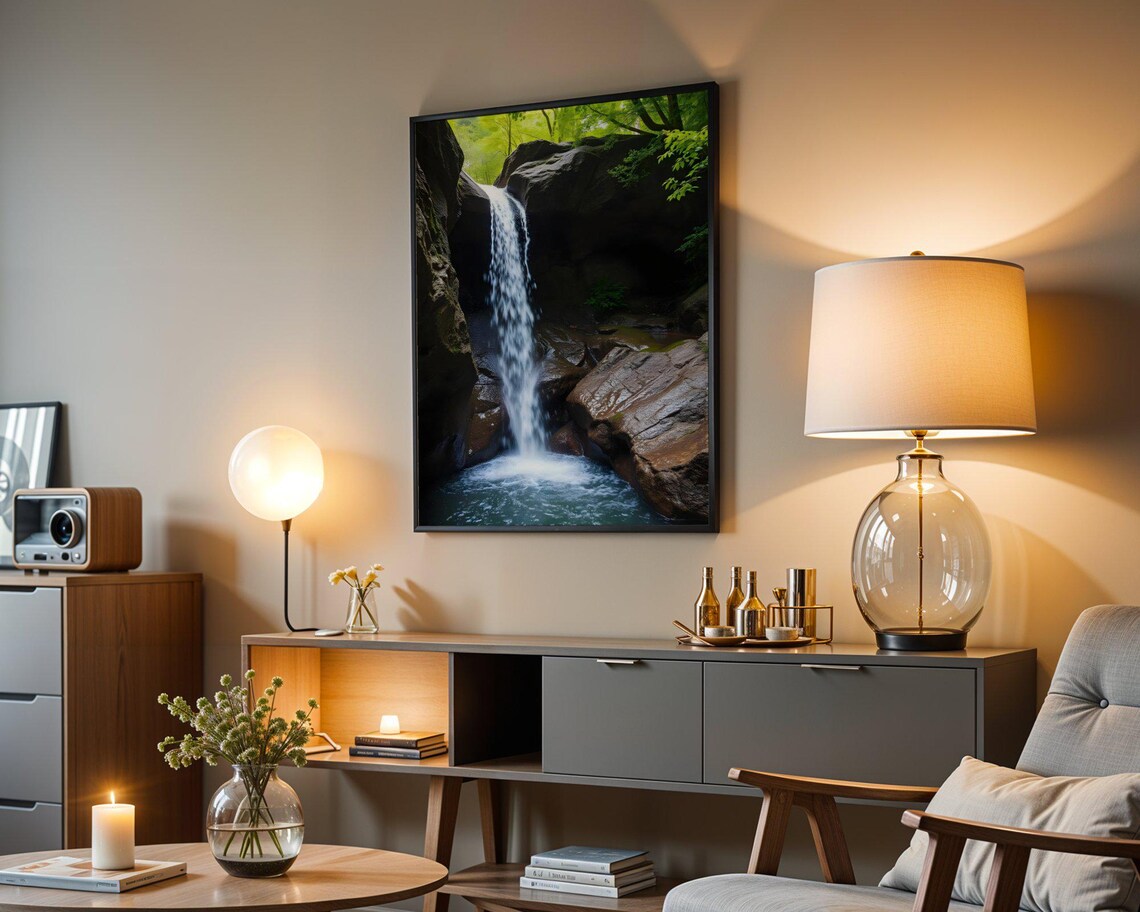 Waterfall Wall Art Nature Photography Print Scenic Landscape Decor Green Forest Artwork Home Office Decoration Serene Natural Beauty - Image 5