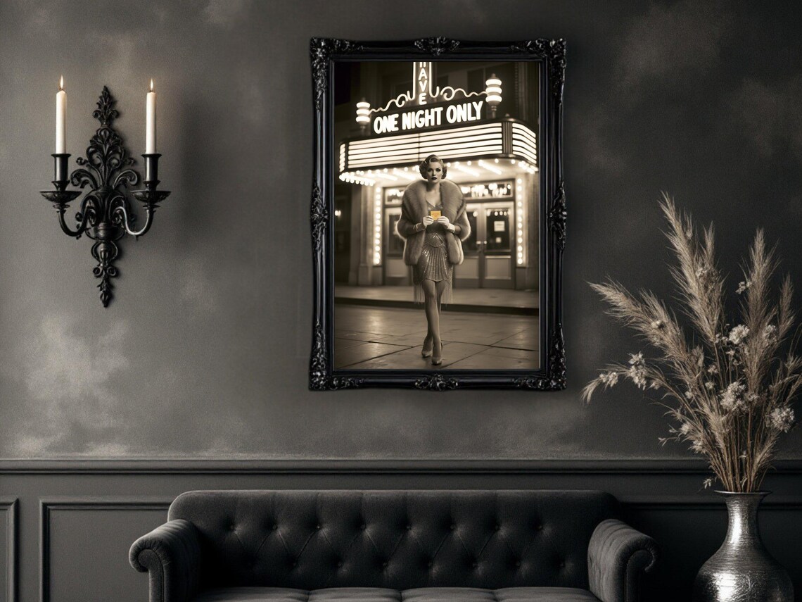Vintage Hollywood Theater Marquee One Night Only Glamour Girl Poster - Image 4