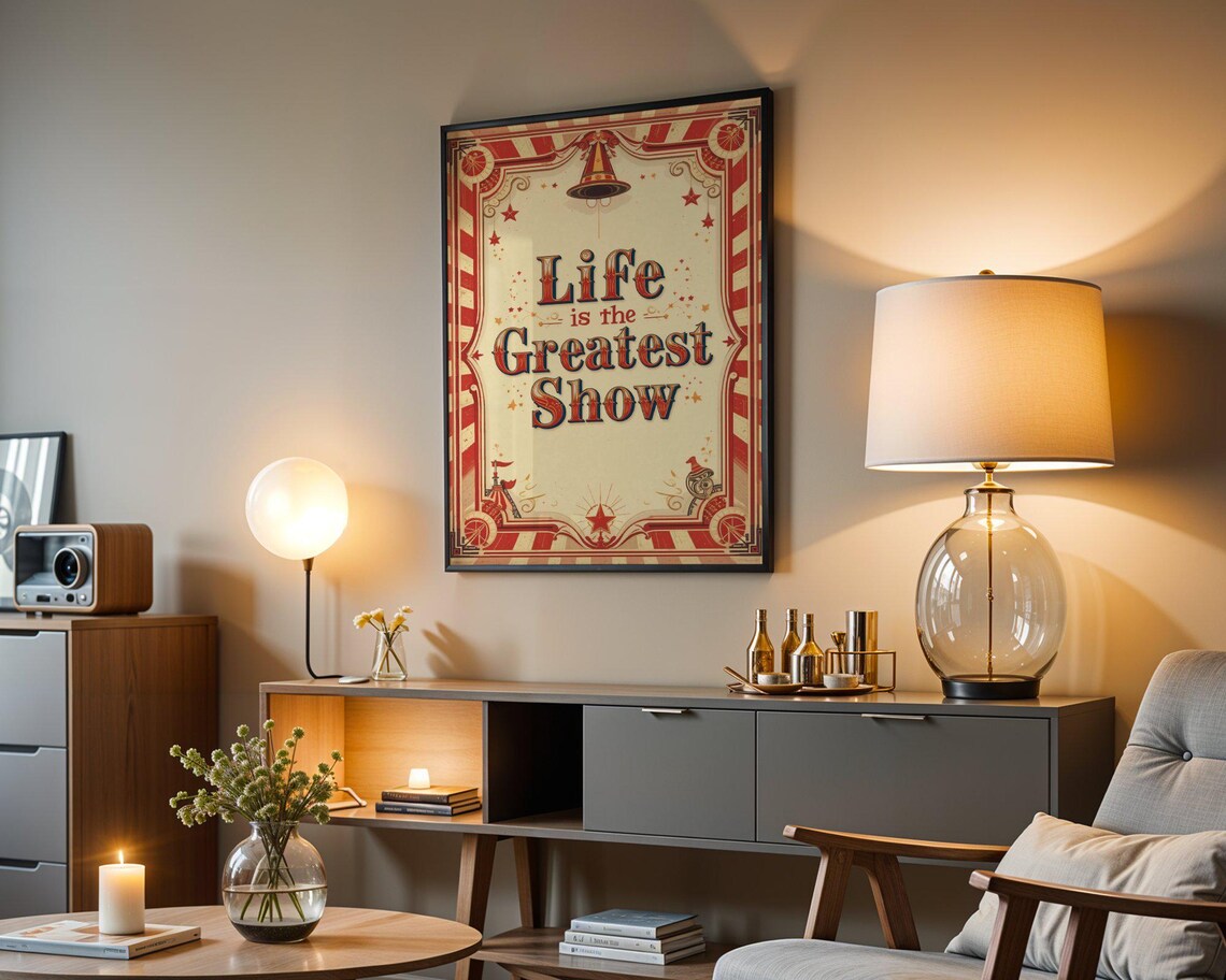 Life Is the Greatest Show Vintage Circus Typography Carnival Quote Poster - Image 4