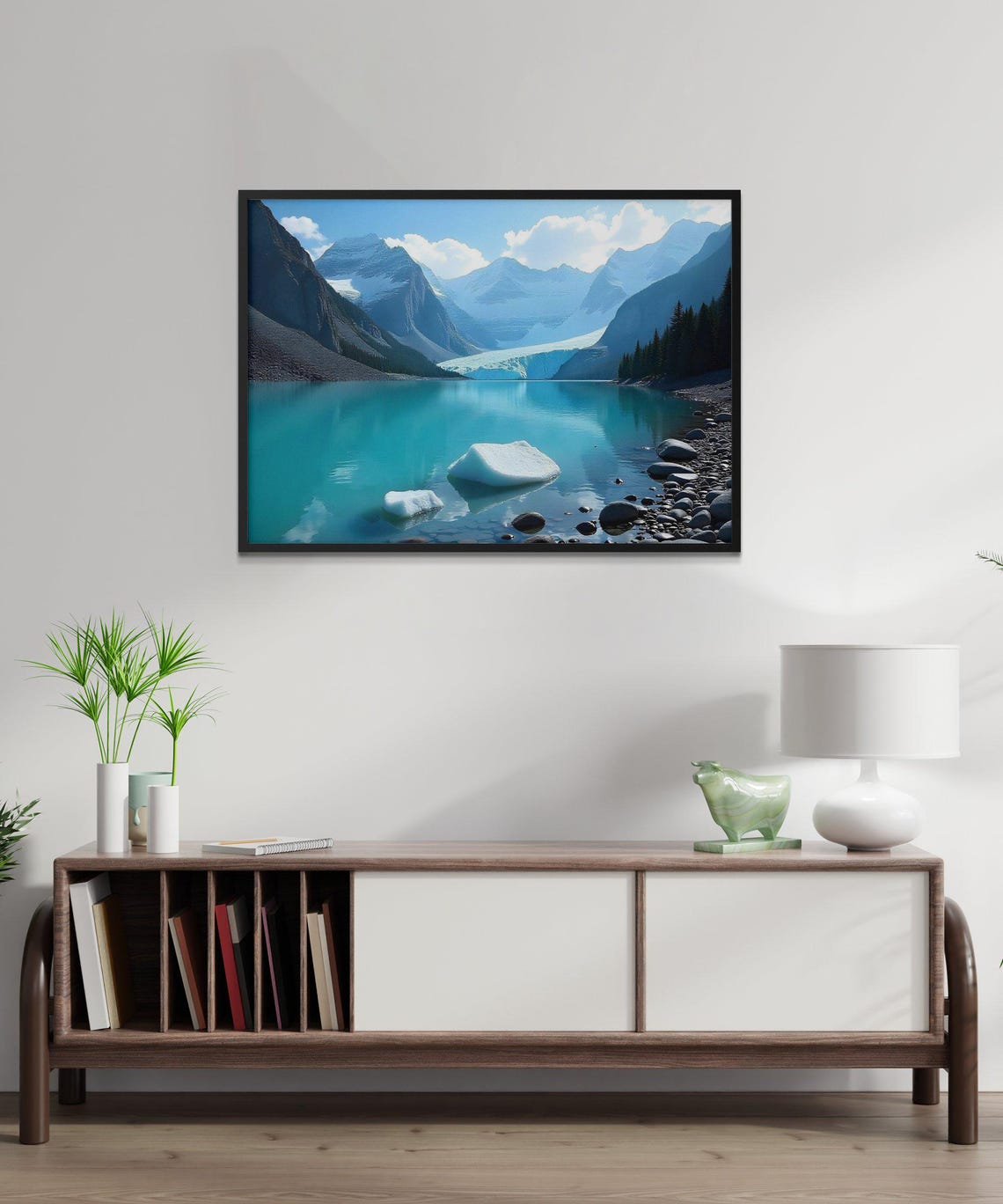 Stunning Mountain Lake View Wall Art Nature Landscape Poster Scenic Snowy Mountains Print Tranquil Blue Water Photography Decor - Image 3
