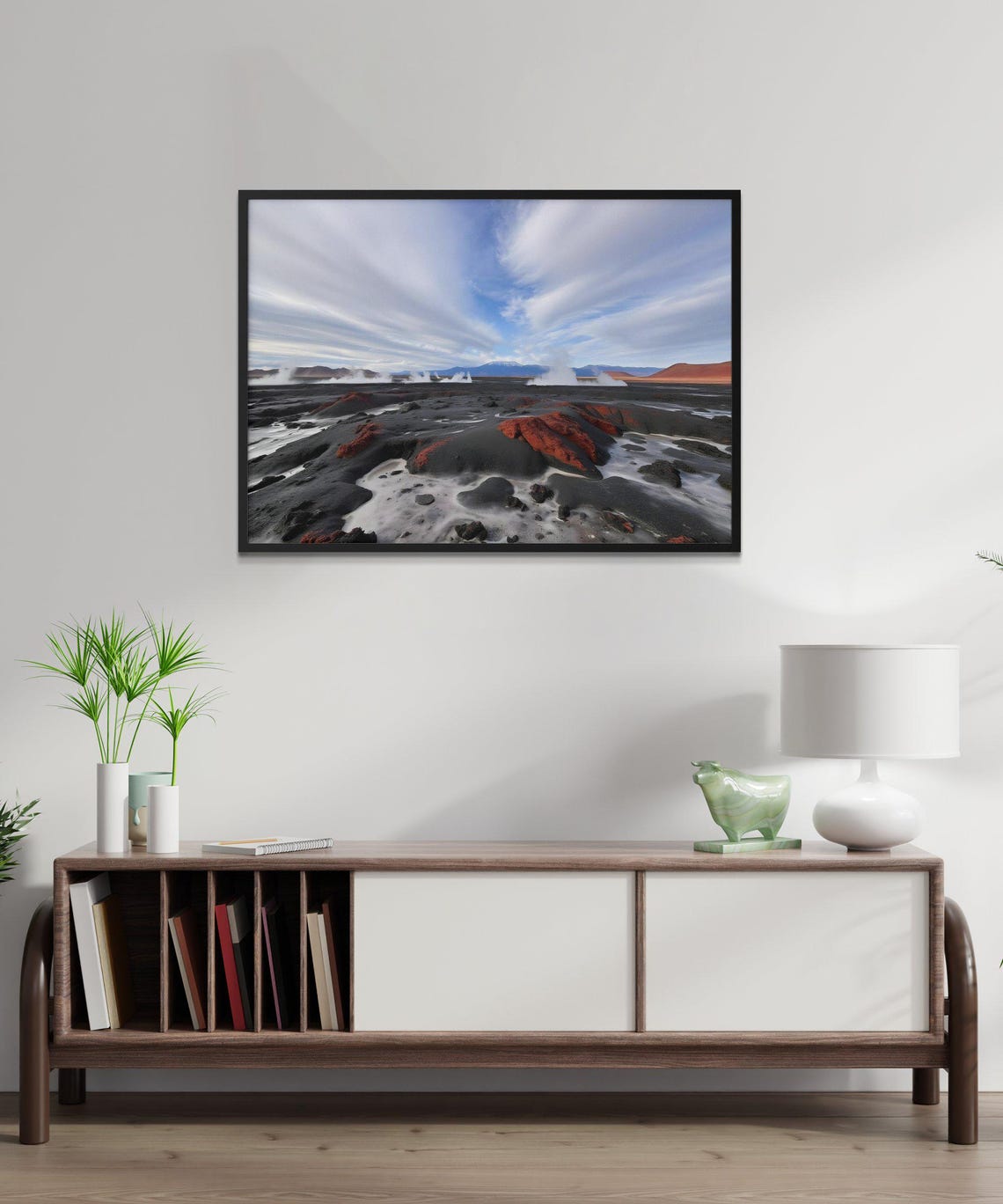 Scenic Geysers And Mountains Wall Art Beautiful Cloudy Sky Nature Landscape Print Modern Home Decor Stunning Photography Print - Image 3